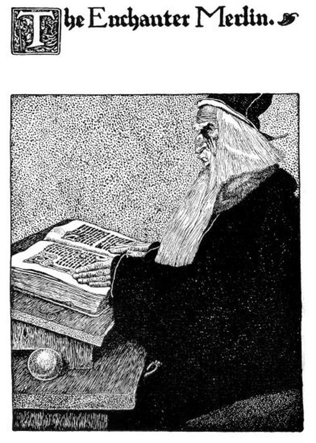 Merlin the enchanter — a plate by Howard Pyle
