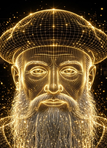 Nostradamus, a narrátor, arany fényben